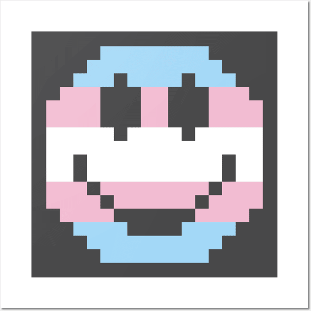 Trans Pride Pixel Smile Wall Art by VibraColor